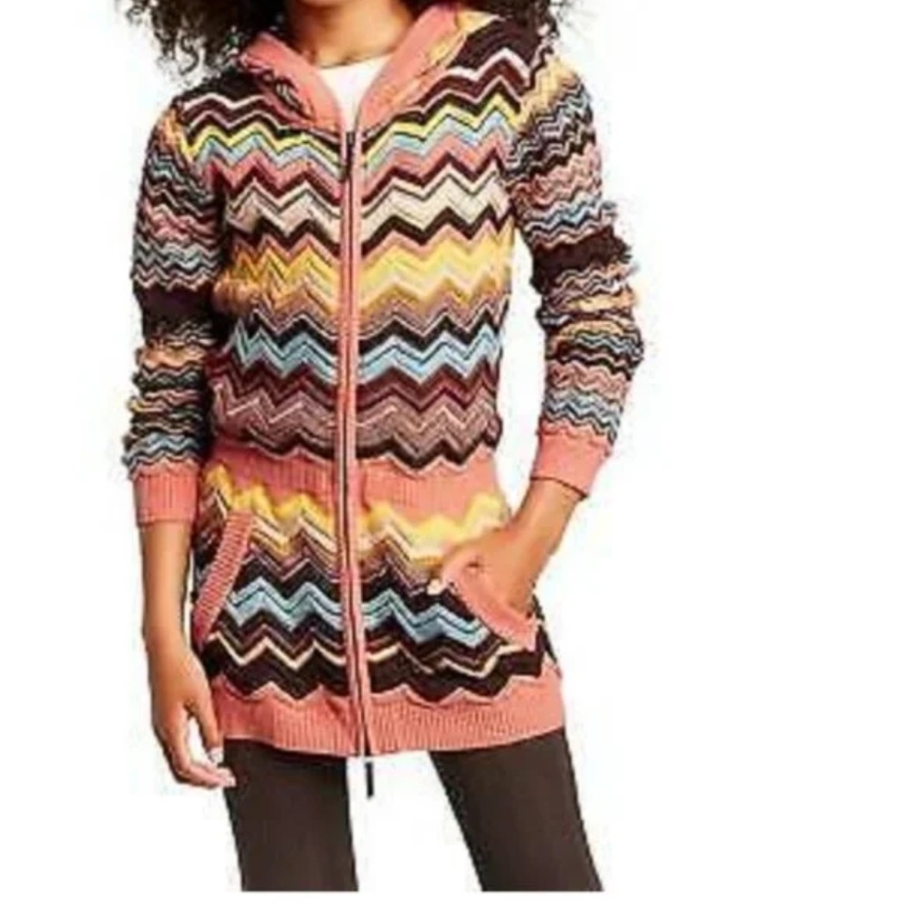 Missoni for target zig zag colorful girls designer zip sweater
